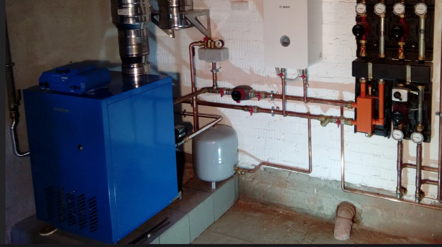 Установка напольного газового котла